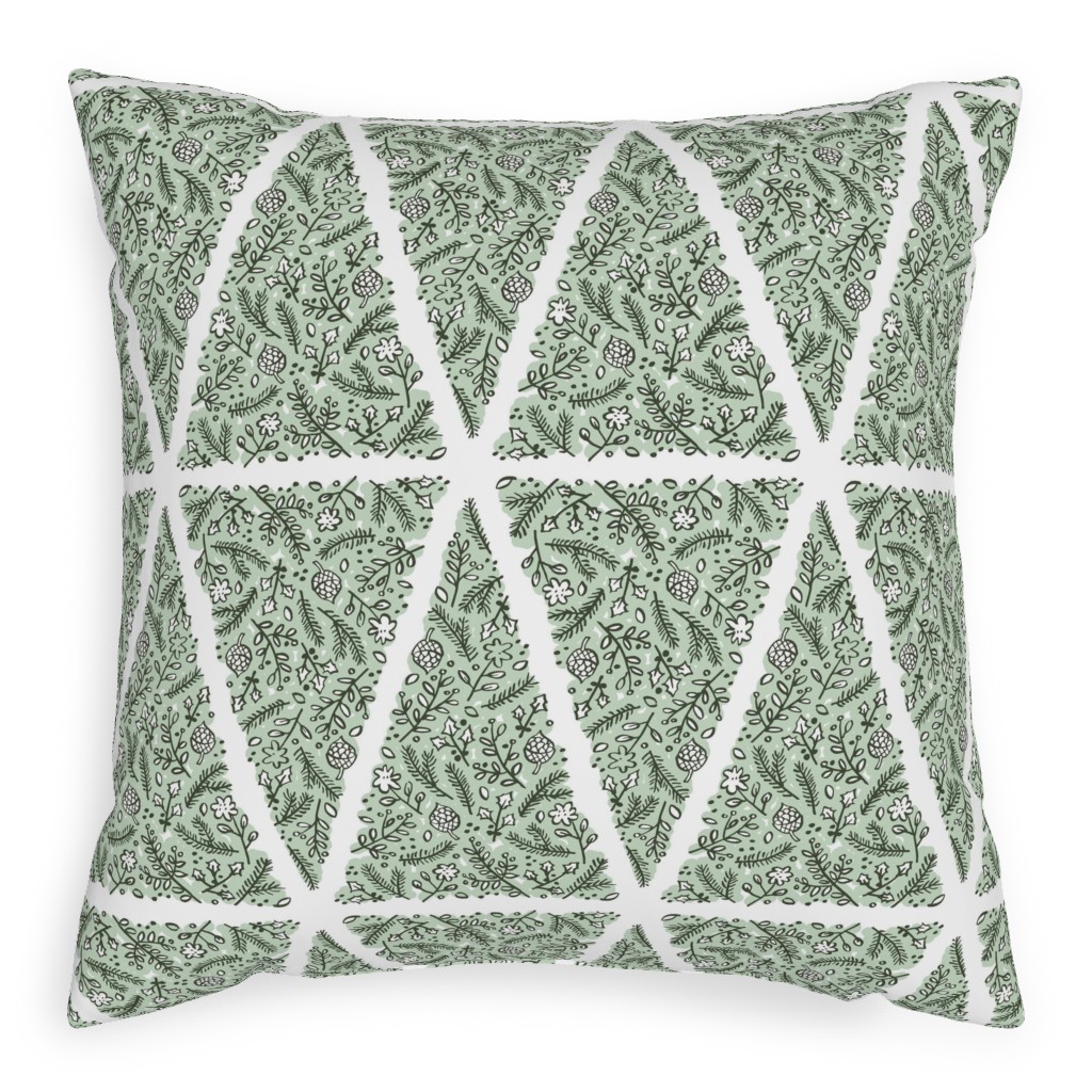 O Christmas Tree, O Christmas Tree - Green Pillow, Woven, Beige, 20x20, Single Sided, Green, Classic Green