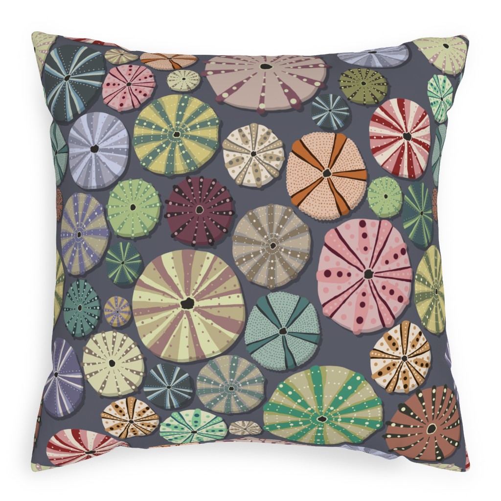 Sea Urchins - Multi Pillow, Woven, Beige, 20x20, Single Sided, Multicolor