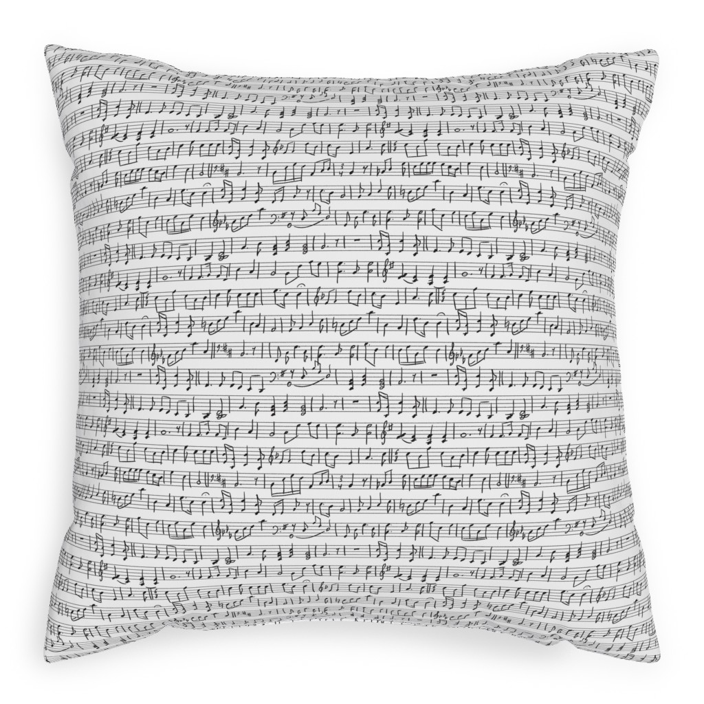 Music - Favorite Subject Pillow, Woven, Beige, 20x20, Single Sided, Black, Black