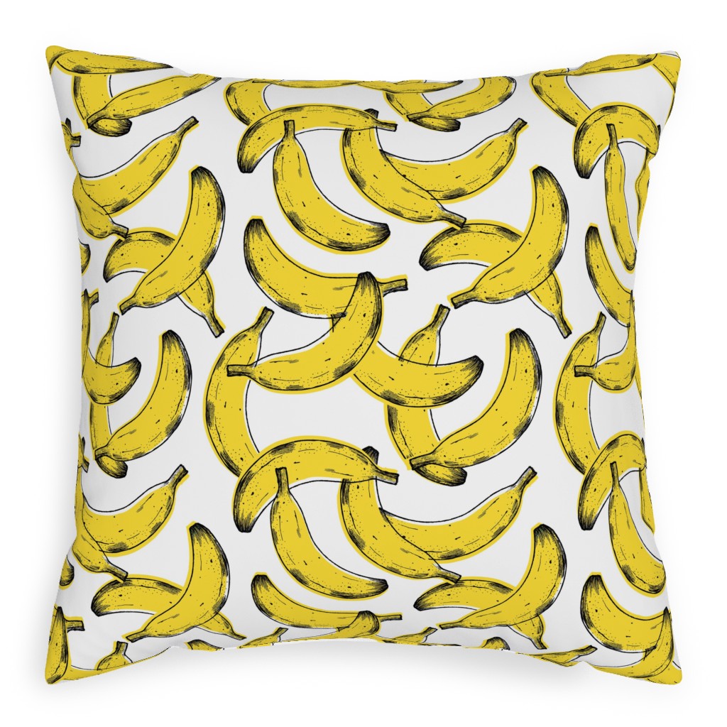 Banana Pillow, Woven, Beige, 20x20, Single Sided, Yellow