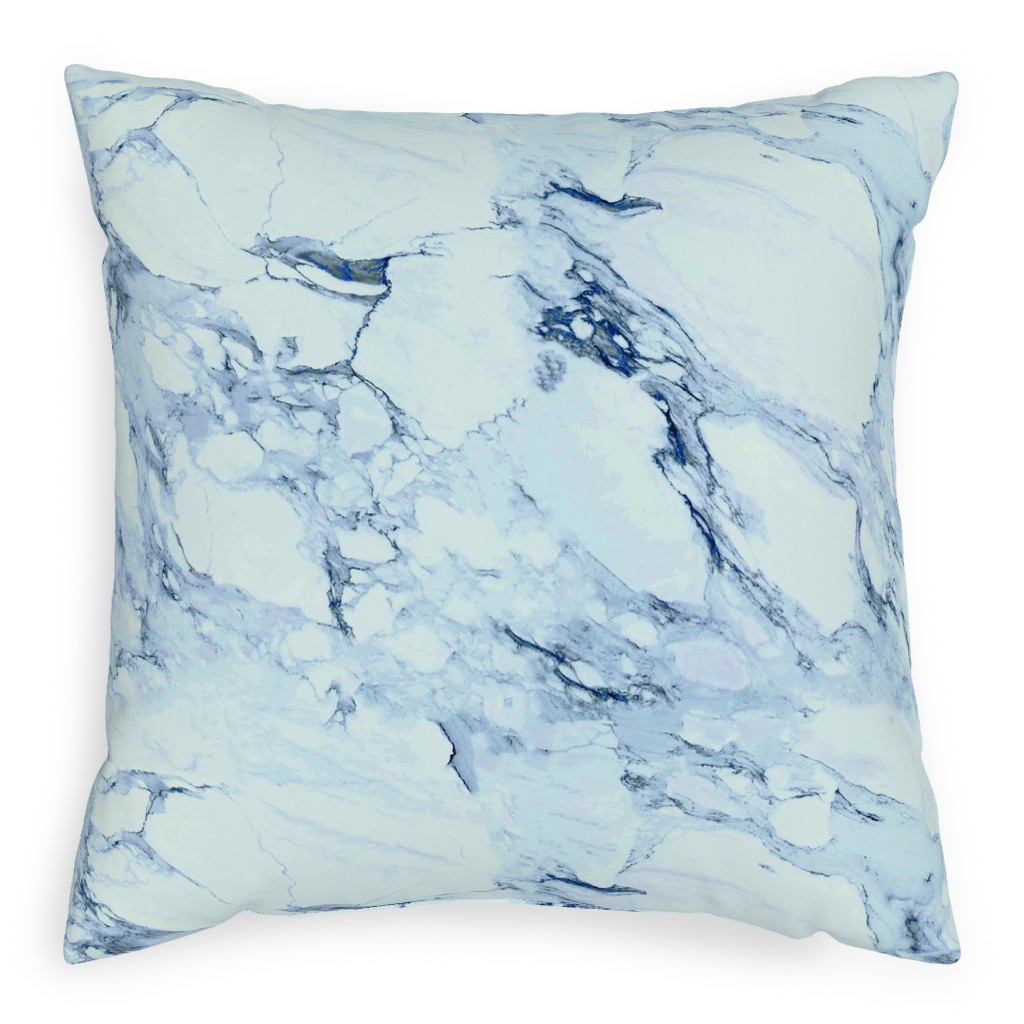 Marble - Blue Pillow, Woven, Beige, 20x20, Single Sided, Blue