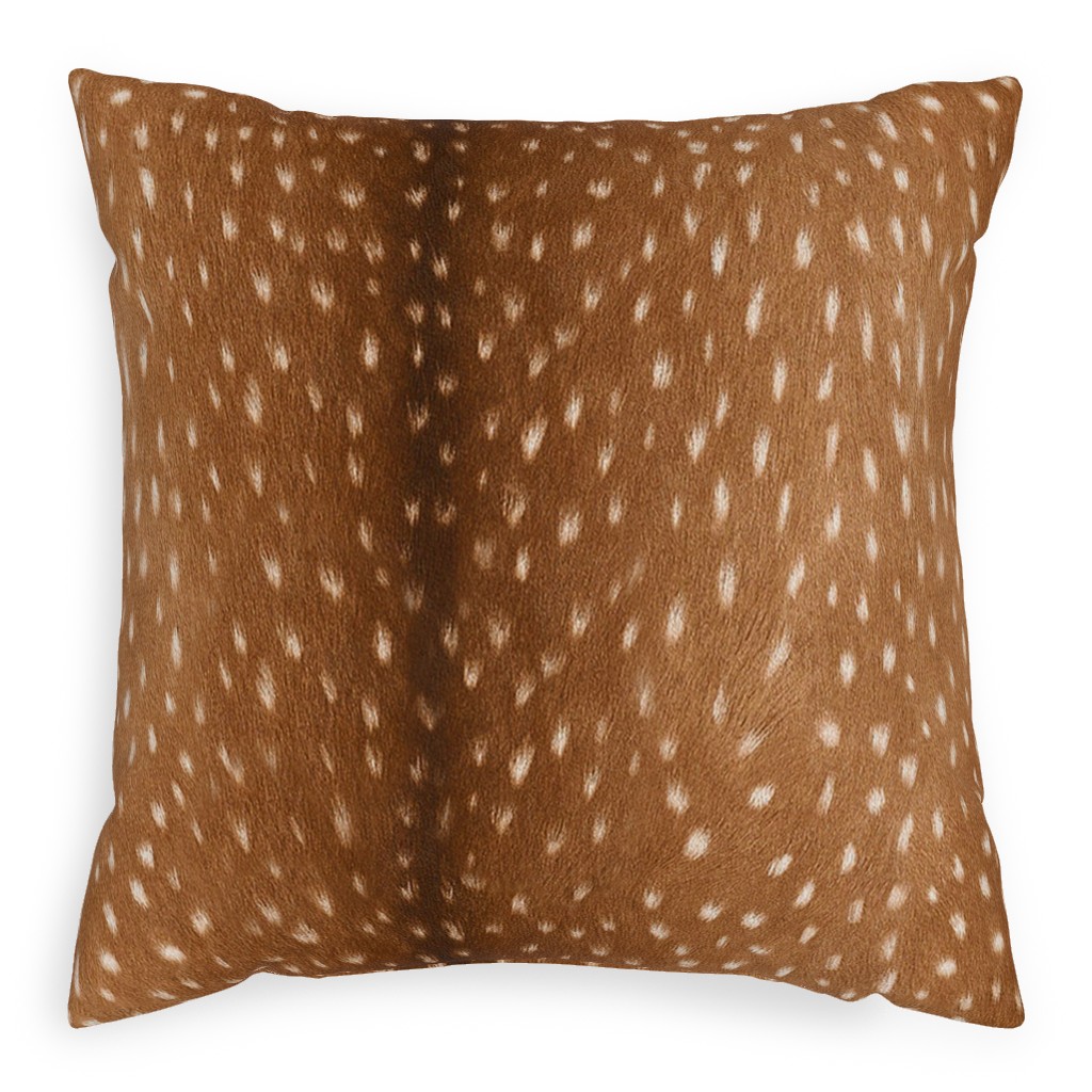 Bright Deer Hide- Brown Pillow, Woven, Beige, 20x20, Single Sided, Brown