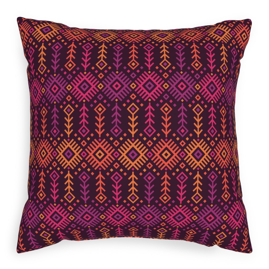 Kilim Sunset - Warm Pillow, Woven, Beige, 20x20, Single Sided, Multicolor