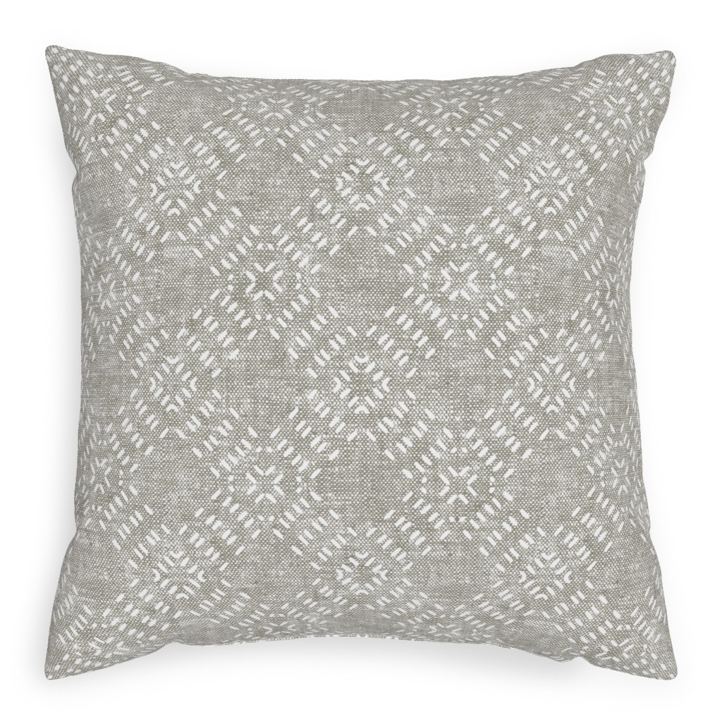 Modern Farmhouse Tile - Neutral Pillow, Woven, Beige, 20x20, Single Sided, Gray, Gray