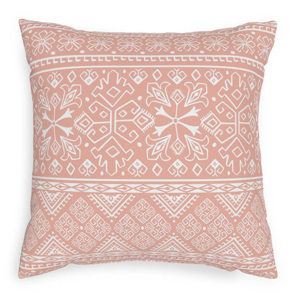 Grand Bazaar - Blush Pink Pillow, Woven, Beige, 20x20, Single Sided, Pink