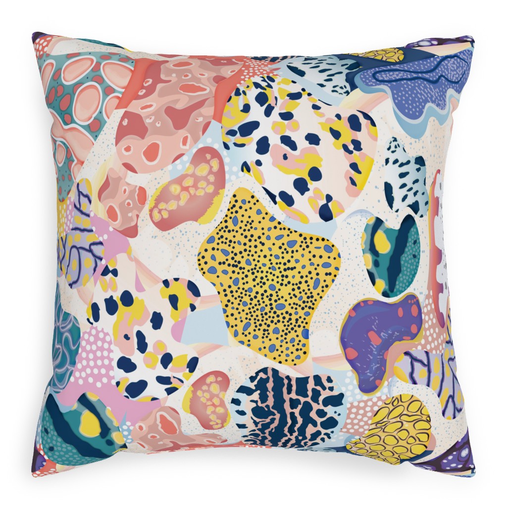 Sea Slug Animal Print - Multi Pillow, Woven, Beige, 20x20, Single Sided, Multicolor