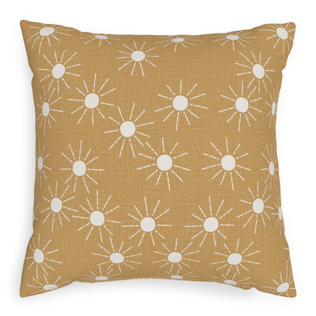 Summer Sunshine - Mustard Yellow Pillow, Woven, Beige, 20x20, Single Sided, Yellow, Classic Yellow