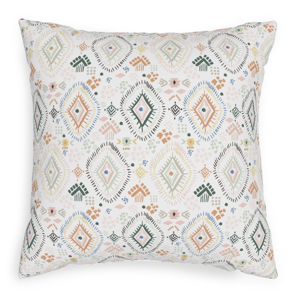 Modern Aztec - Multi Pillow, Woven, Beige, 20x20, Single Sided, Multicolor