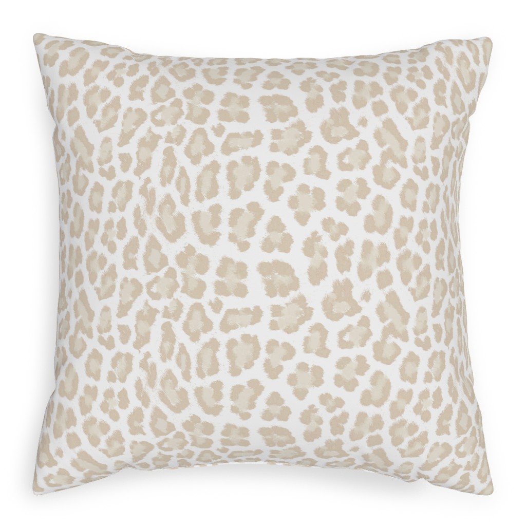 Natural Leopard - Beige Pillow, Woven, Beige, 20x20, Single Sided, Beige