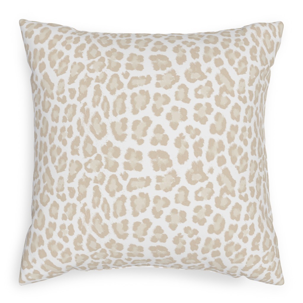 Natural Leopard - Beige Pillow, Woven, Beige, 20x20, Single Sided, Beige, Pearl