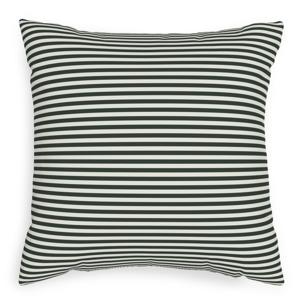 Stripe - Black and Cream Pillow, Woven, Beige, 20x20, Single Sided, Black, Black
