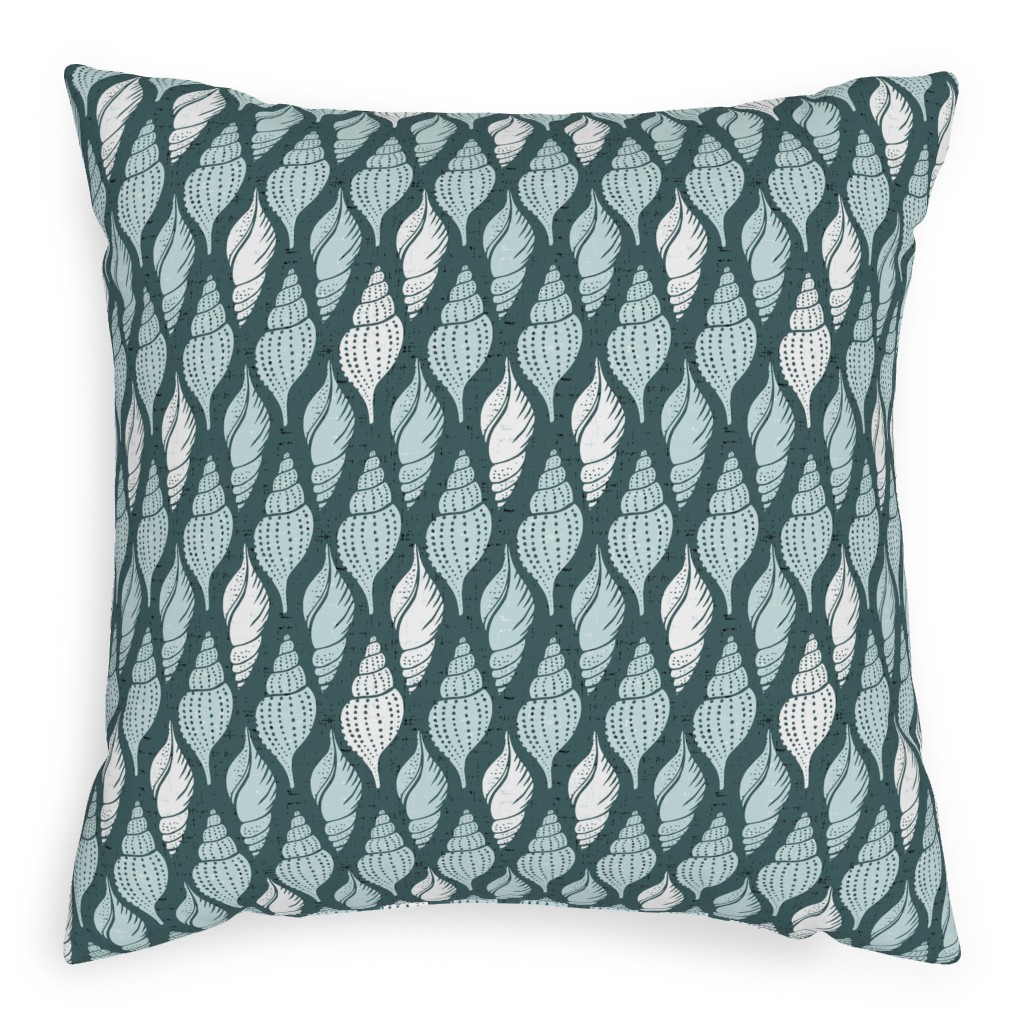 Beachcomber Summer - Mint Pillow, Woven, Beige, 20x20, Single Sided, Blue