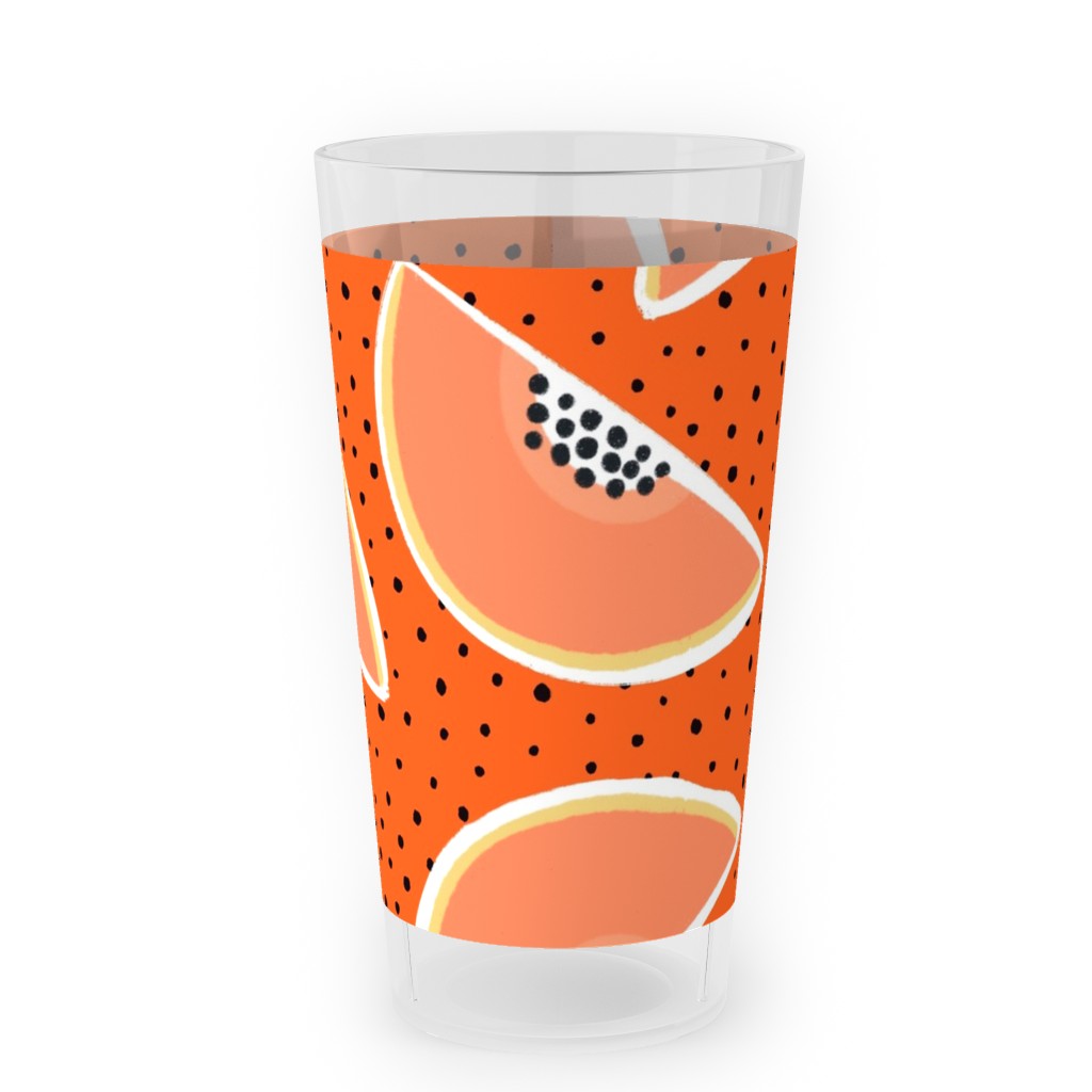 Cantaloupe - Orange Outdoor Pint Glass, Orange