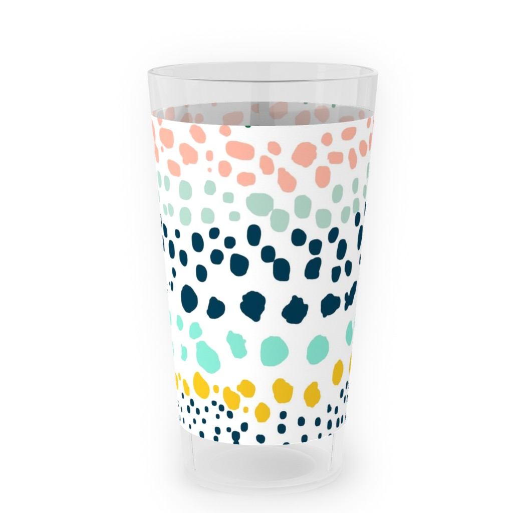 Little Textured Dots - Multi Outdoor Pint Glass, Multicolor