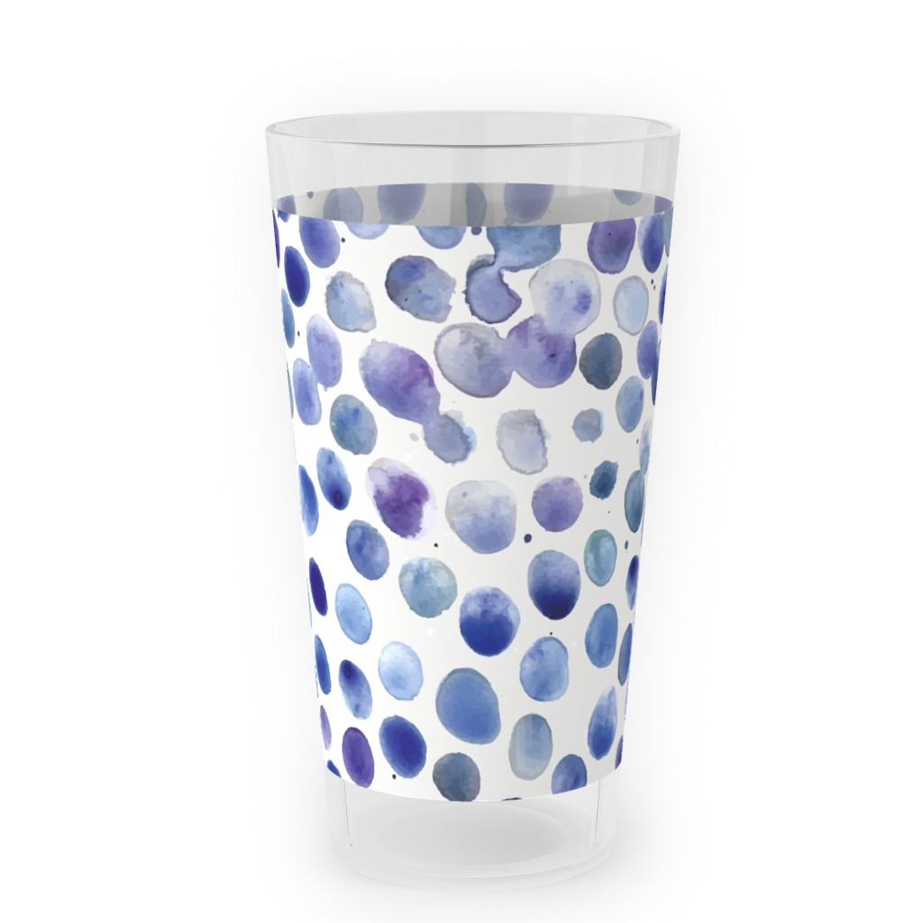 Watercolor Finger Dots - Blue Outdoor Pint Glass, Blue