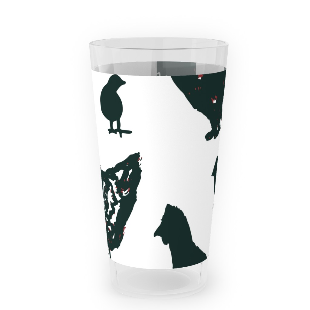 Chickens - Neutral Outdoor Pint Glass, Black