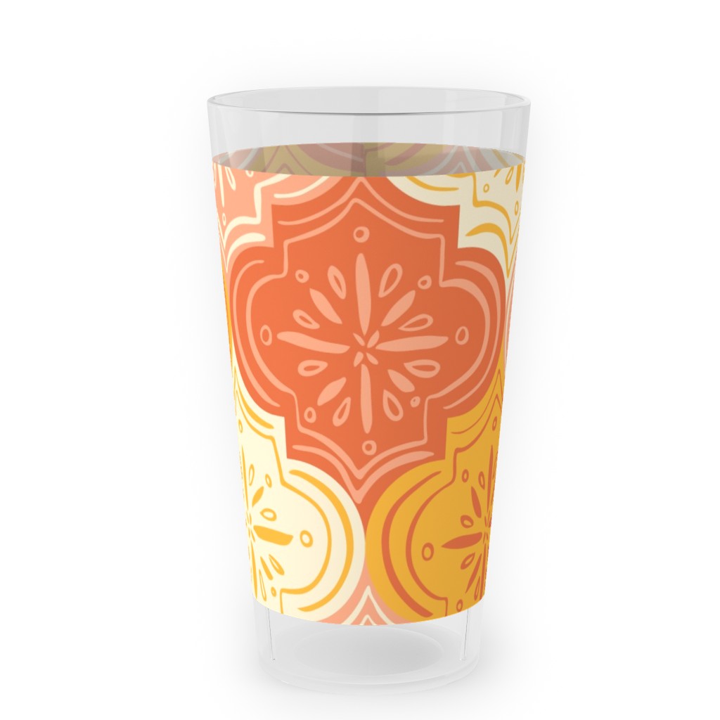 Arabesque - Warm Outdoor Pint Glass, Orange