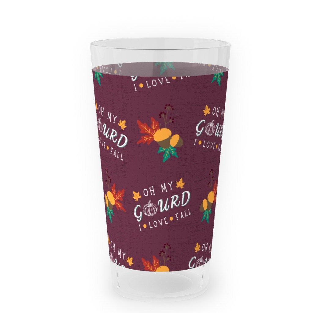 Oh My Gourd - Mauve Outdoor Pint Glass, Purple