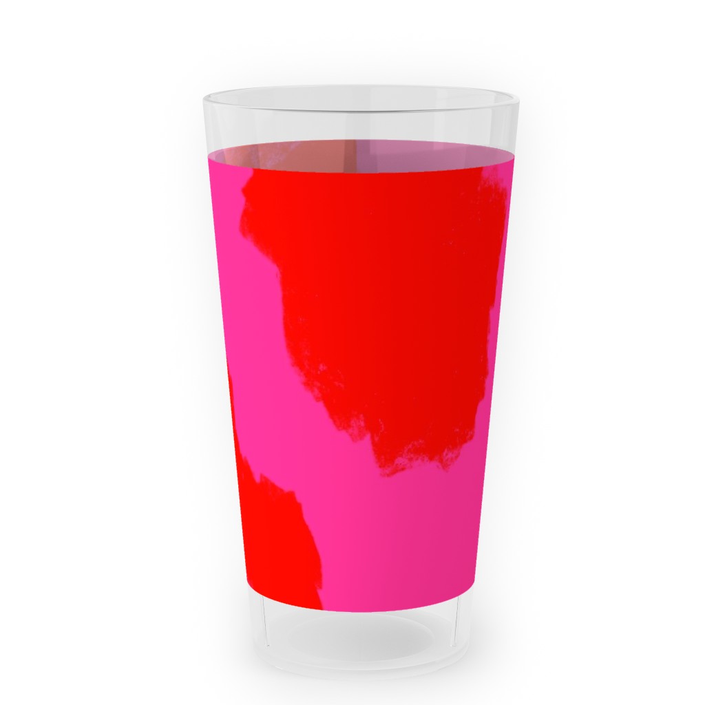 Isabelle- Pink Cow Print Outdoor Pint Glass, Pink