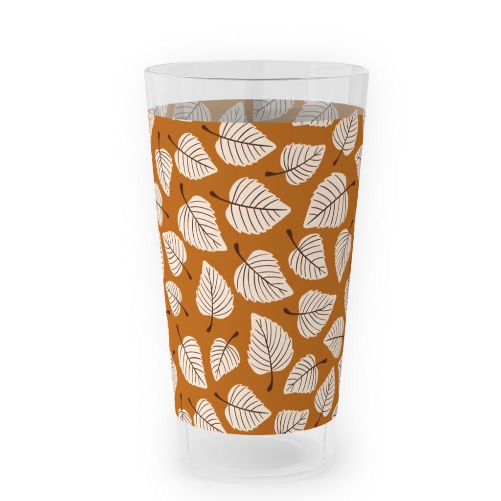 Falling Leaves - Terracotta Outdoor Pint Glass, Orange
