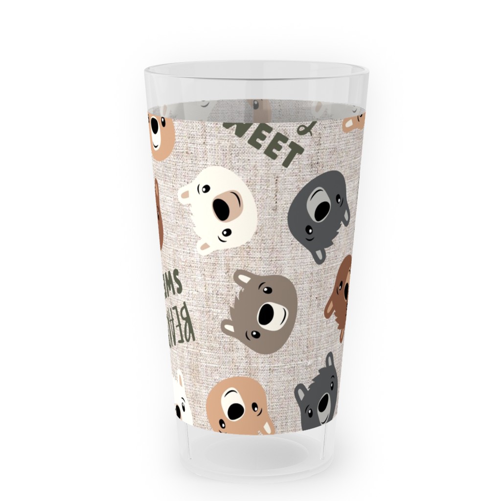 Beary Sweet Bears - Beige Outdoor Pint Glass, Beige