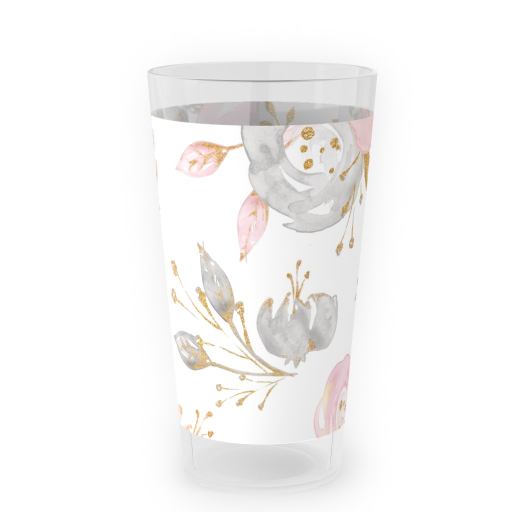 Floral - Blush Outdoor Pint Glass, Pink