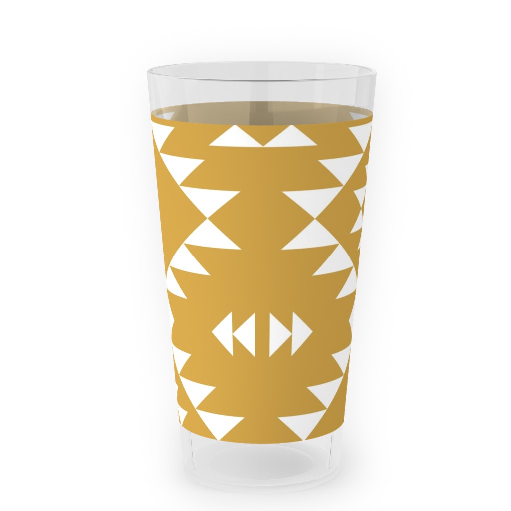 Navajo - Gold White Outdoor Pint Glass, Yellow