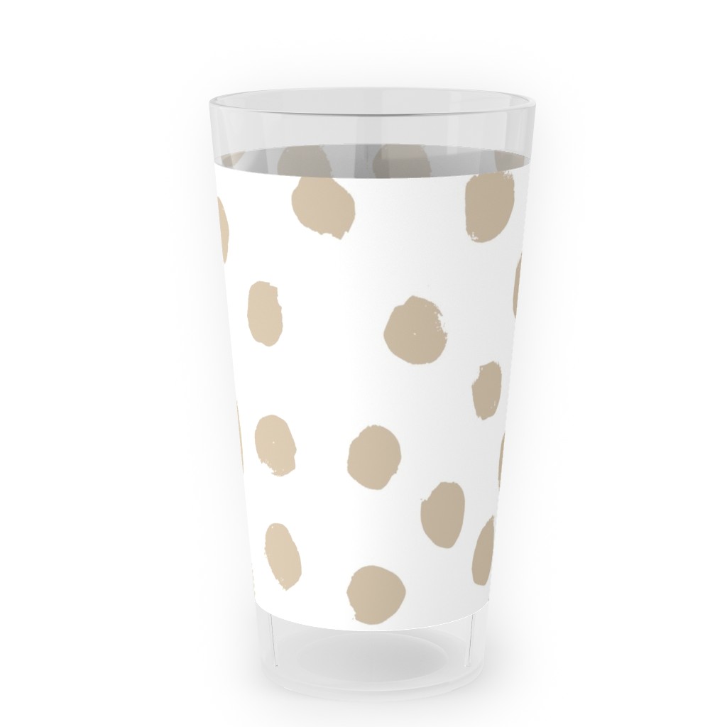 Soft Painted Dots Outdoor Pint Glass, Beige