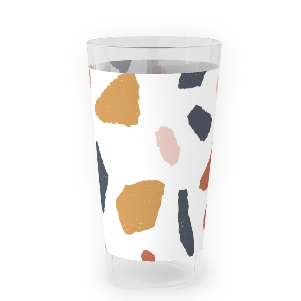 Terrazzo Tile - Neutral Outdoor Pint Glass, Beige