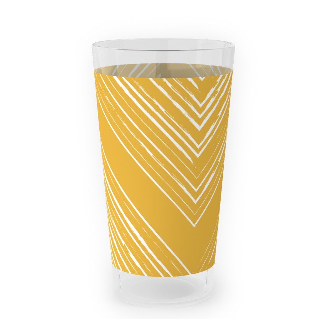 Modern Farmhouse - Mustard Outdoor Pint Glass, Yellow