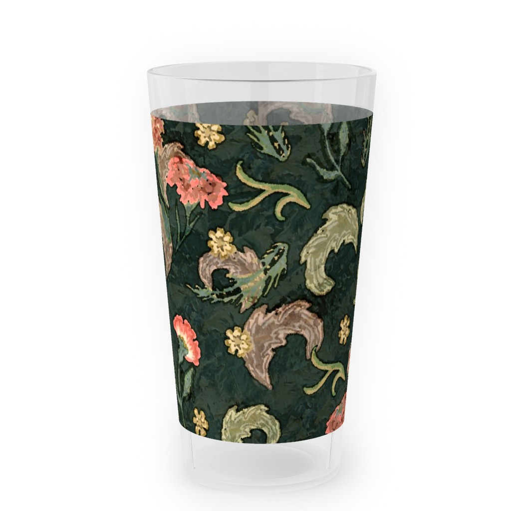 Victorian Floral - Enchanted Forest Outdoor Pint Glass, Green