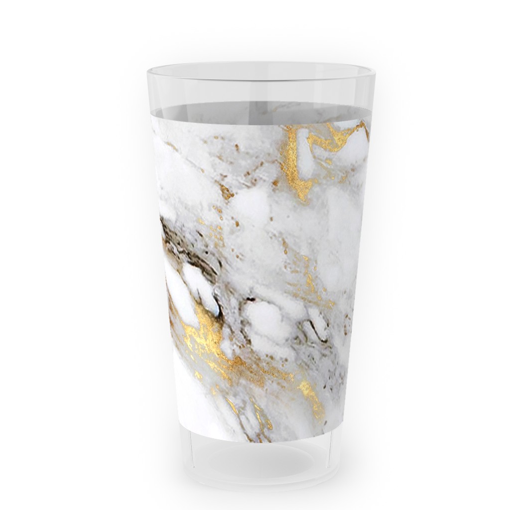 Gilded Marble - Gray Outdoor Pint Glass, Gray