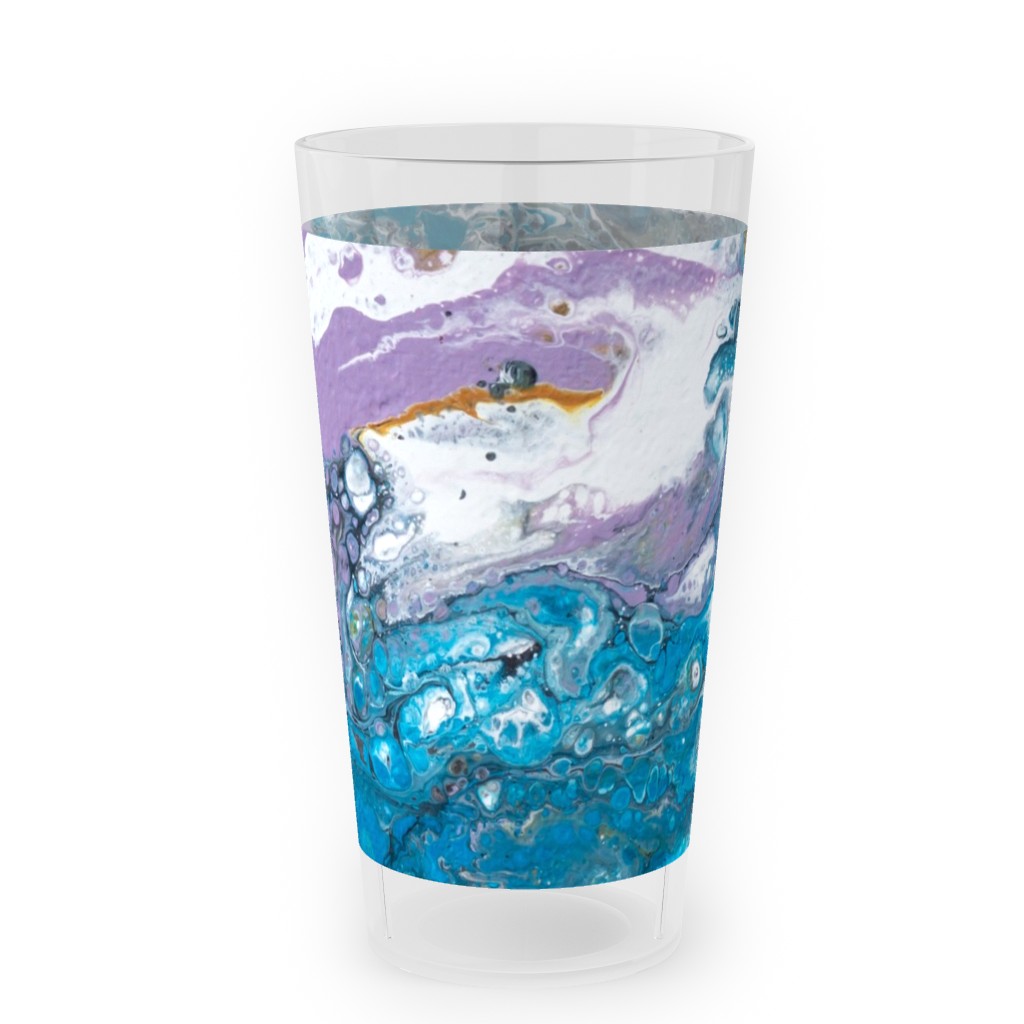 flow painting blue outdoor pint glass