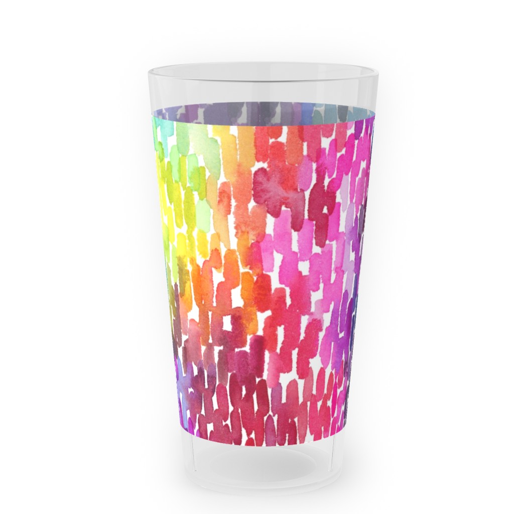 Watercolor Marks - Multi Outdoor Pint Glass, Multicolor