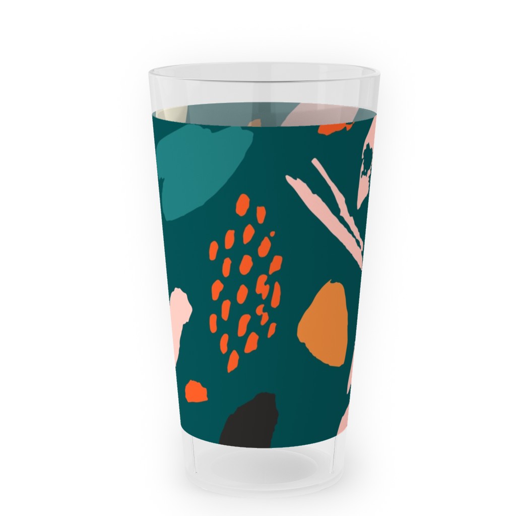 Splashes Pattern - Green Outdoor Pint Glass, Multicolor