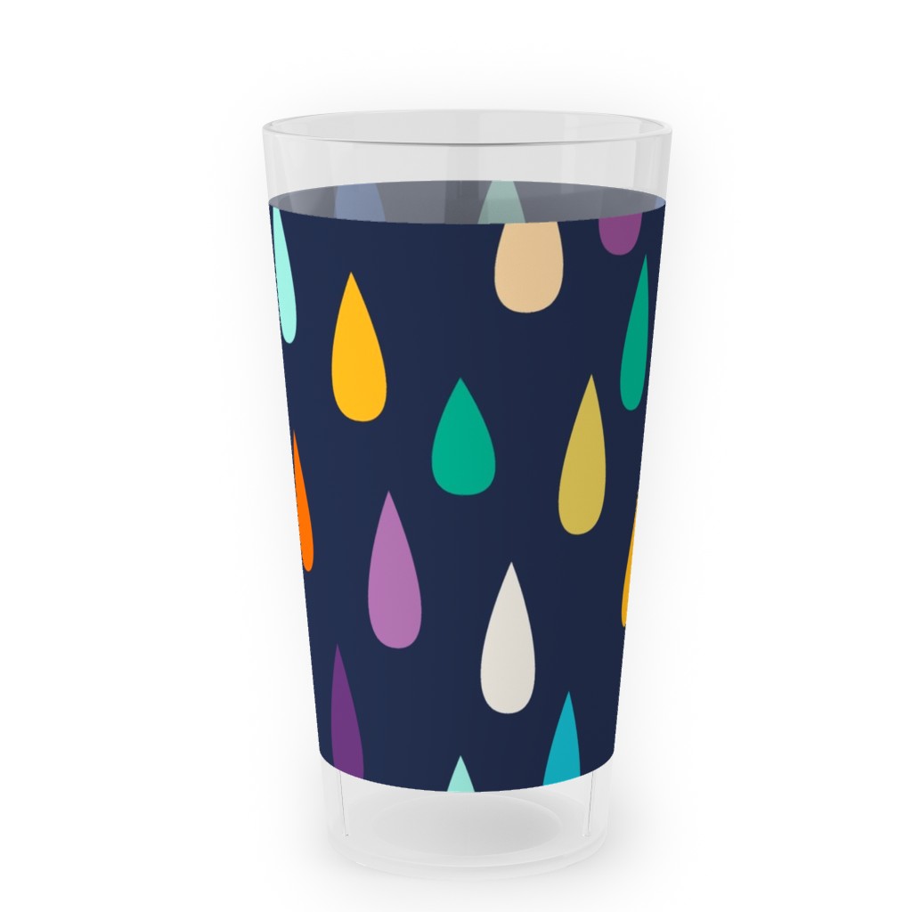Raindrops - Multi Outdoor Pint Glass, Multicolor
