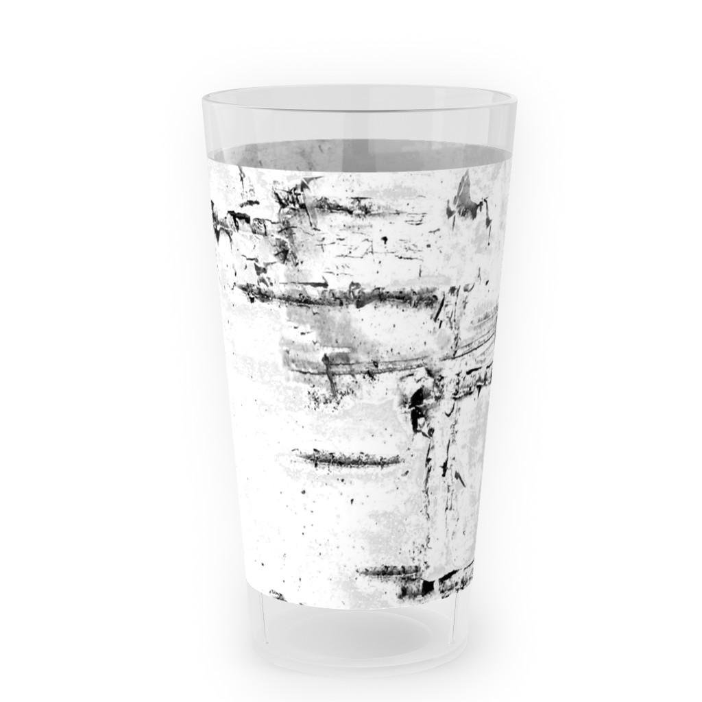 Birch Bark - White, Gray Outdoor Pint Glass, Gray