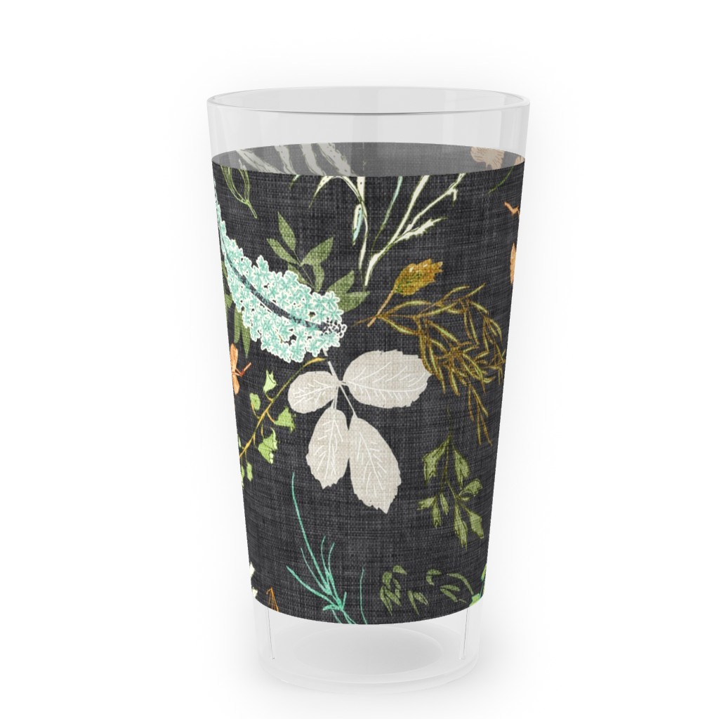 Foliage - Charcoal Outdoor Pint Glass, Multicolor