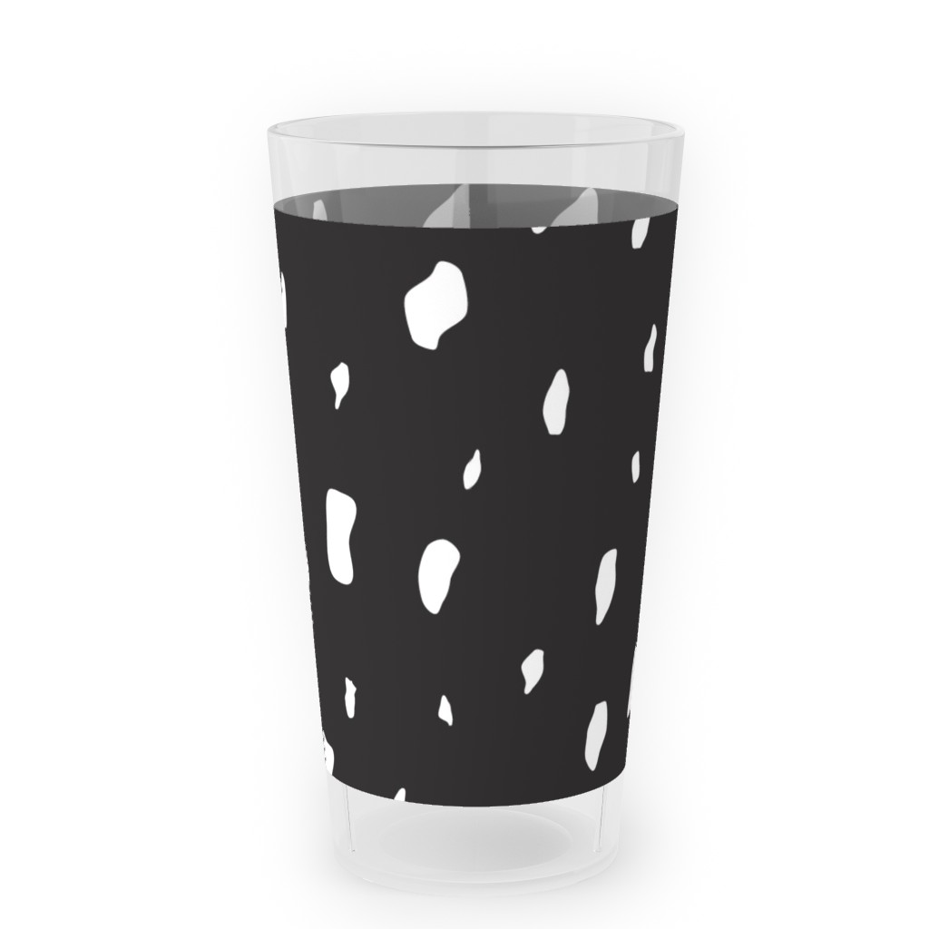 Chipped - Black and White Outdoor Pint Glass, Black