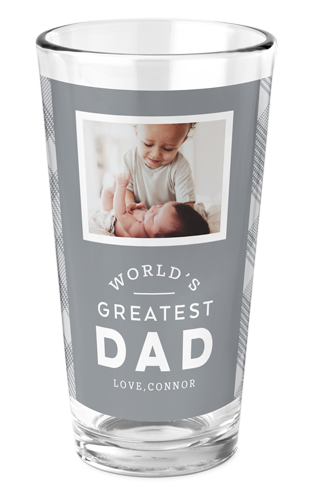 Framed World's Greatest Pint Glass, Printed Pint, Set of 1, Gray