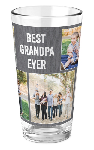 Textured Best Ever Pint Glass, Printed Pint, Set of 1, Gray, gray