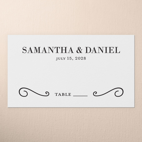 Never Ending Devotion Wedding Place Card, Black, Placecard, Matte, Signature Smooth Cardstock