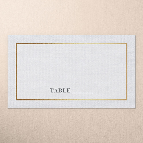 Simple Solid Frame Wedding Place Card, White, Placecard, Matte, Signature Smooth Cardstock