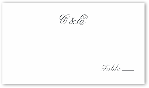 Minimal Script Wedding Place Card, White, Placecard, Matte, Signature Smooth Cardstock