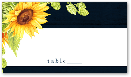 Sunny Celebration Wedding Place Card, Blue, Placecard, Matte, Signature Smooth Cardstock