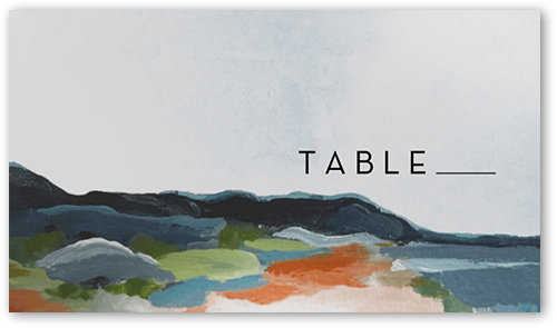 Coastal Clouds Wedding Place Card, Blue, Placecard, Matte, Signature Smooth Cardstock, Blue