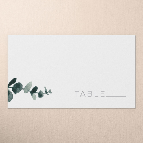 Minimal Anemone Wedding Place Card, Black, Placecard, Matte, Signature Smooth Cardstock, Black