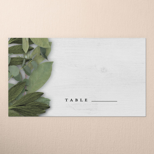 Lit Foliage Wedding Place Card, White, Placecard, Matte, Signature Smooth Cardstock, White