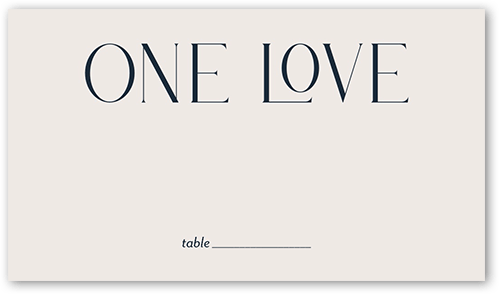 One Love Wedding Place Card, Blue, Placecard, Matte, Signature Smooth Cardstock
