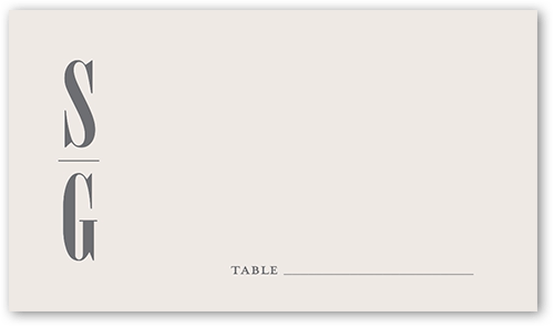 Pleasant Pair Wedding Place Card, Gray, Placecard, Matte, Signature Smooth Cardstock